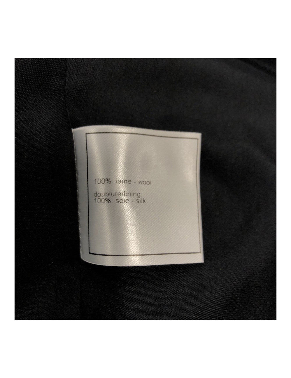 Veste T 34 CHANEL croisée laine noire