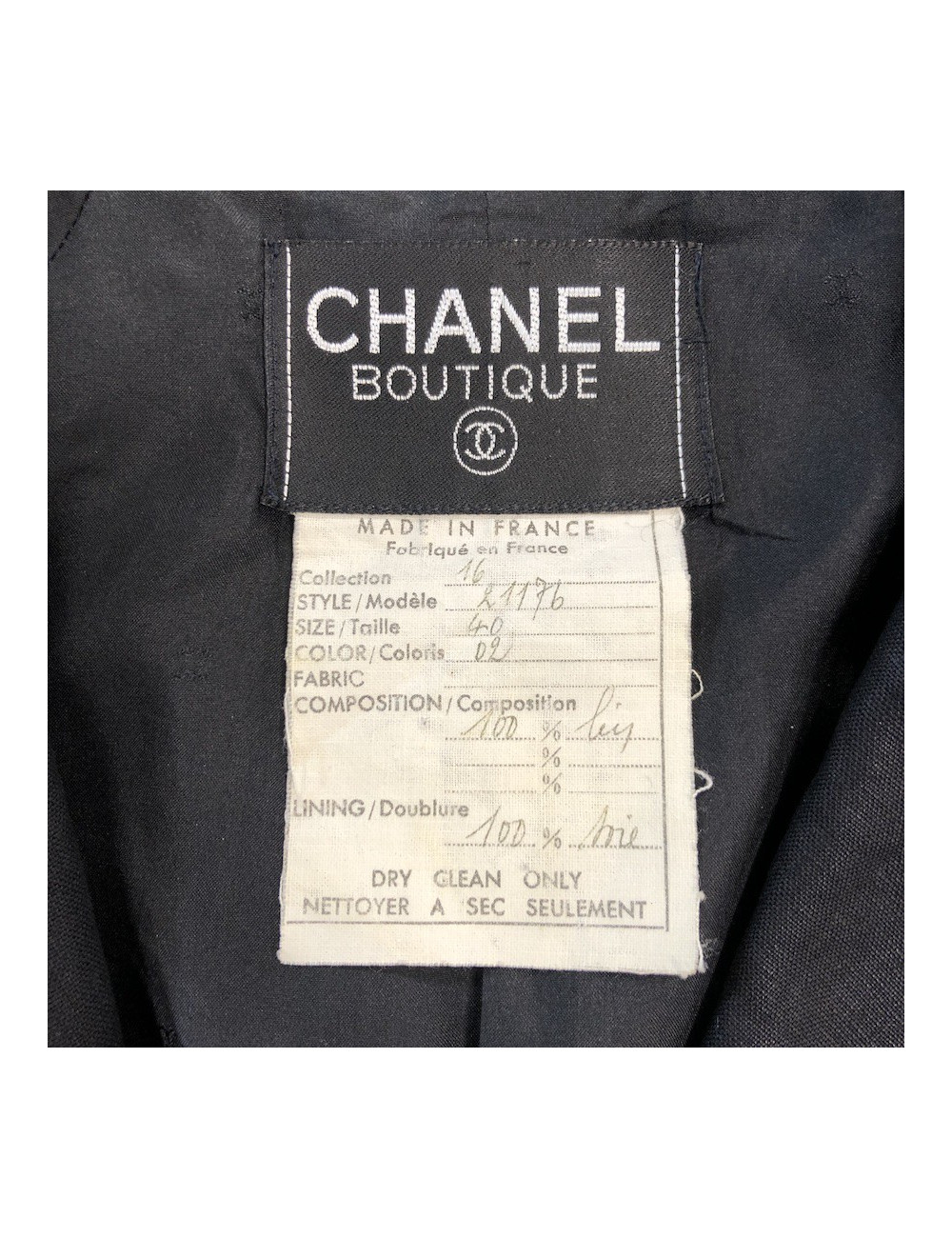 CHANEL veste spencer 100% lin