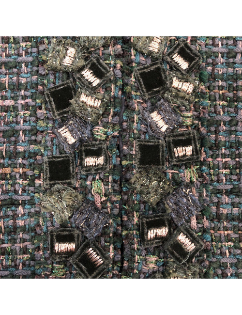 Veste CHANEL T36 tweed vert