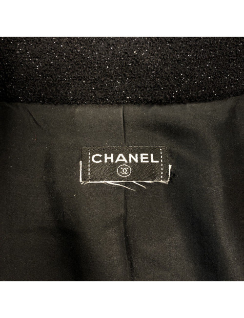 Veste CHANEL laine noir brillant