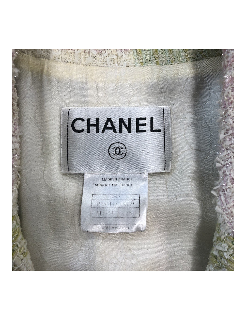 Veste T 38 CHANEL tweed multicolore
