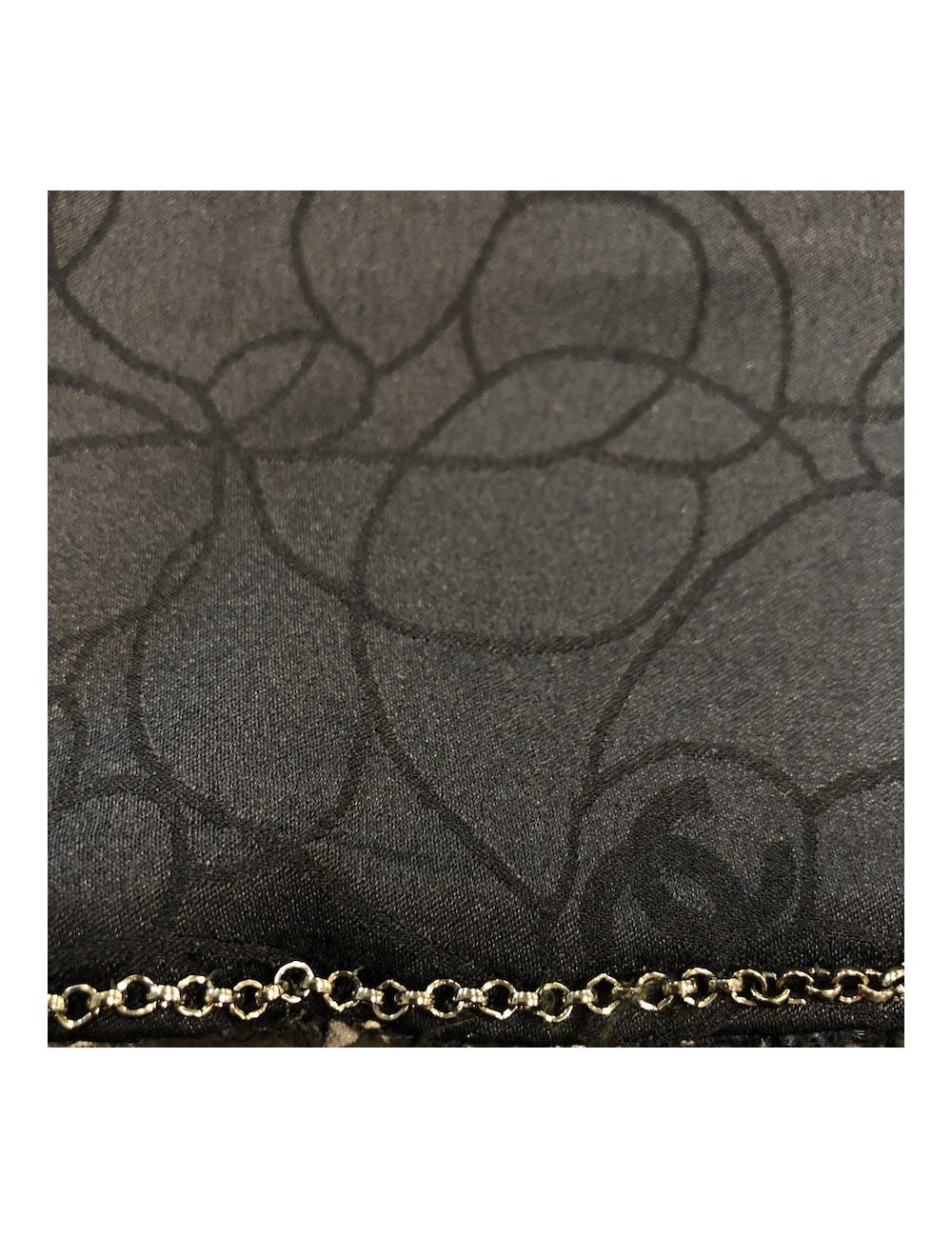 Veste Chanel T38 tweed noir et bleu