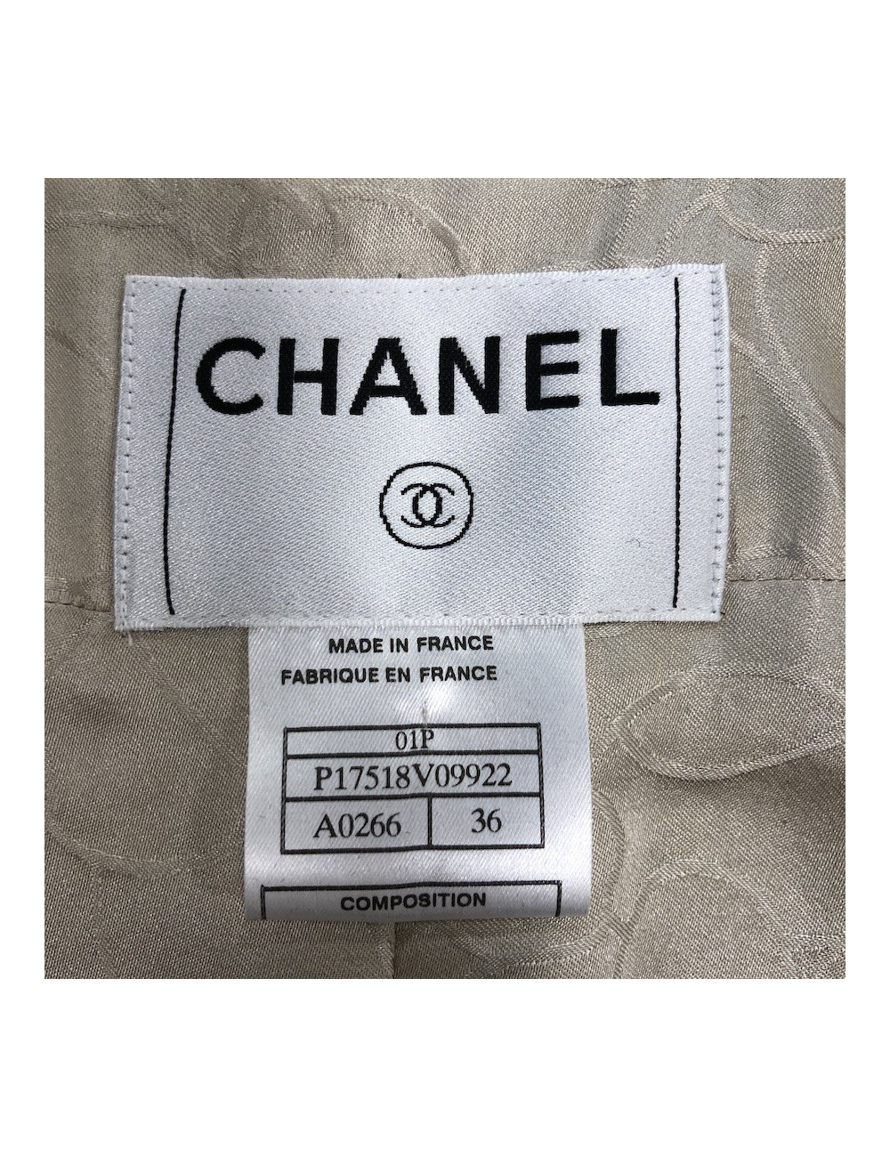 Vestye T 36 NCHANEL sans manches tweed beige