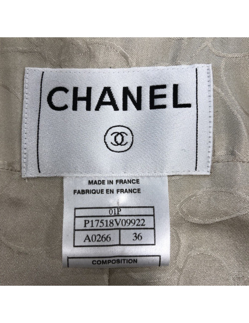 Vestye T 36 NCHANEL sans manches tweed beige