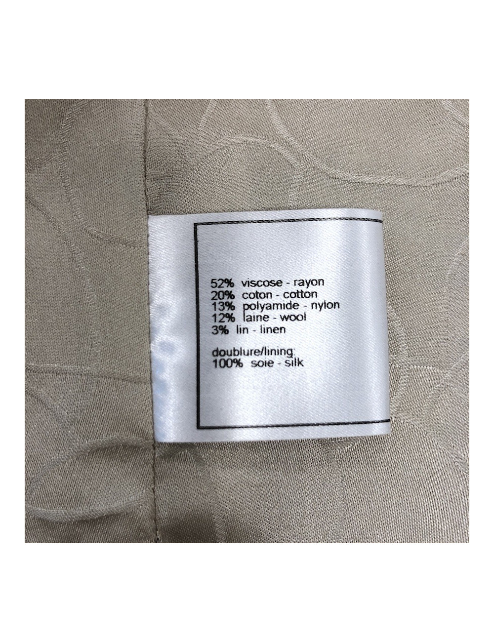 Veste T 36 CHANEL sans manches tweed beige