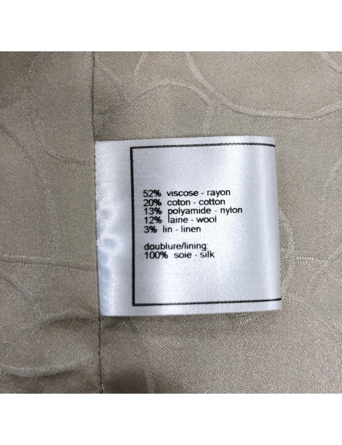 Vestye T 36 NCHANEL sans manches tweed beige