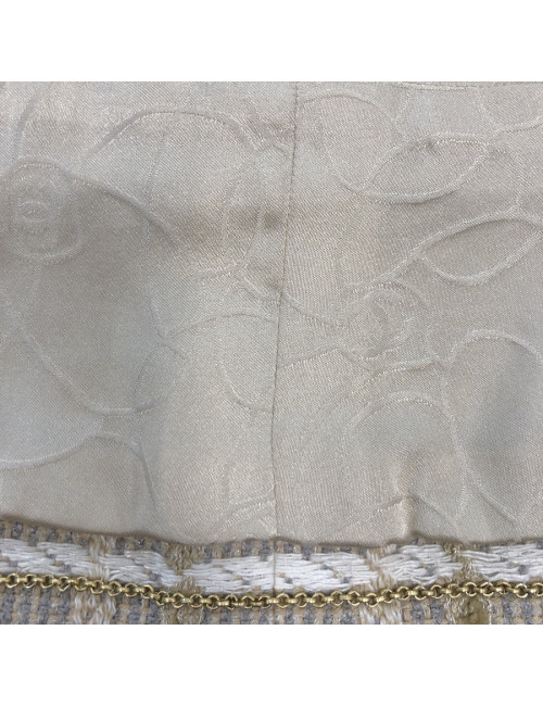 Vestye T 36 NCHANEL sans manches tweed beige