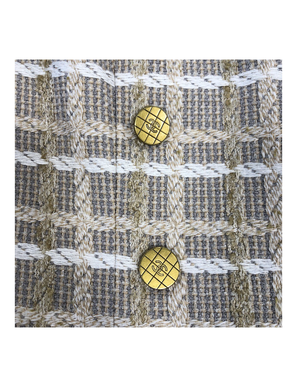 Vestye T 36 NCHANEL sans manches tweed beige