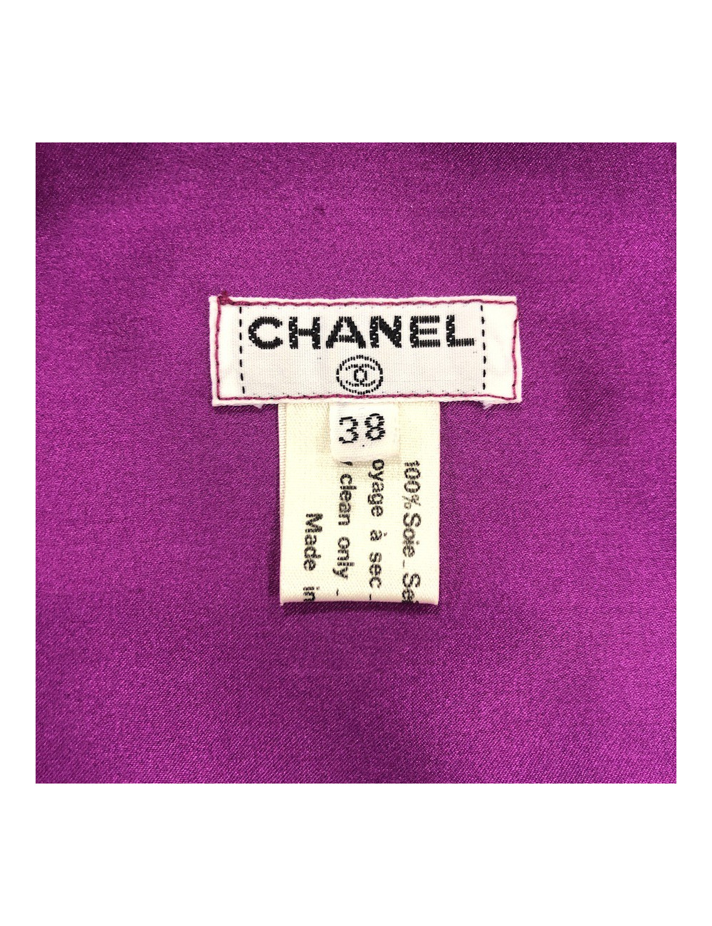 Veste T 38 CHANEL en soie violet