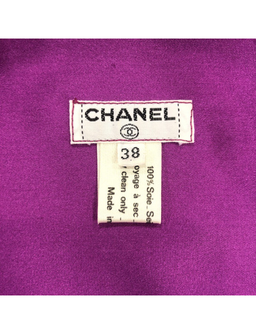 Veste T 38 CHANEL en soie violet