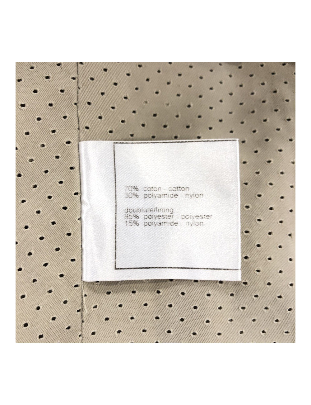 Veste T 40 CHANEL iDENTIFICATION toile beige