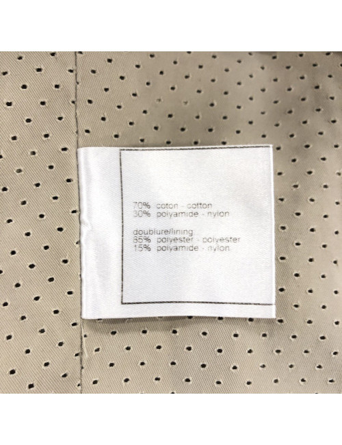 Veste T 40 CHANEL iDENTIFICATION toile beige