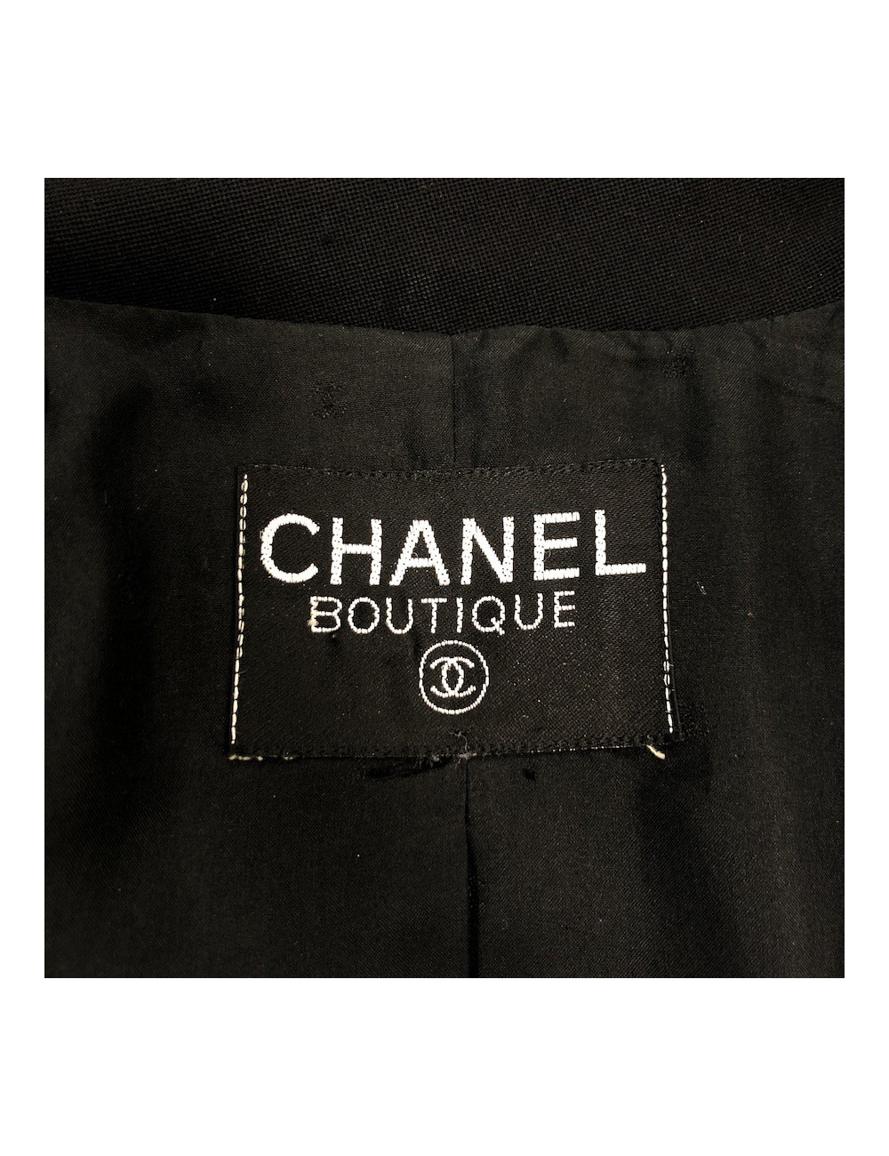 Veste longue croisée CHANEL noire