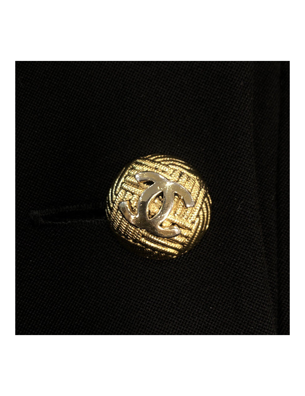 Veste longue croisée CHANEL noire