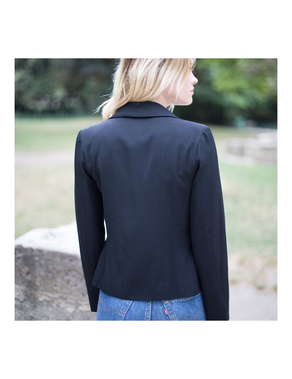 Chanel double breasted black jacket size 34FR