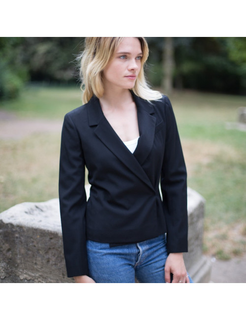 Chanel double breasted black jacket size 34FR