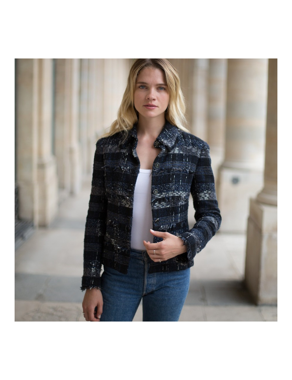 Chanel veste tweed T38 multicolore