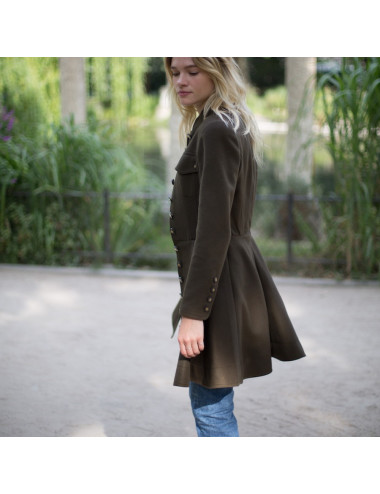 Veste longue Chanel T40 cachemire vert 2