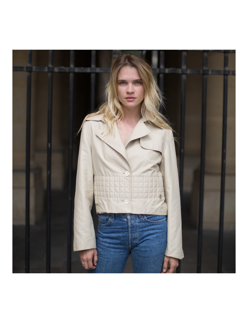 Veste T 40 CHANEL iDENTIFICATION toile beige
