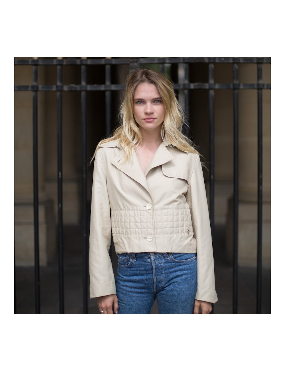 Veste T 40 CHANEL iDENTIFICATION toile beige
