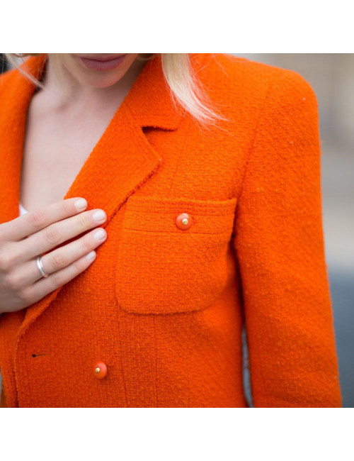  CHANEL Veste Vintage tweed corail 