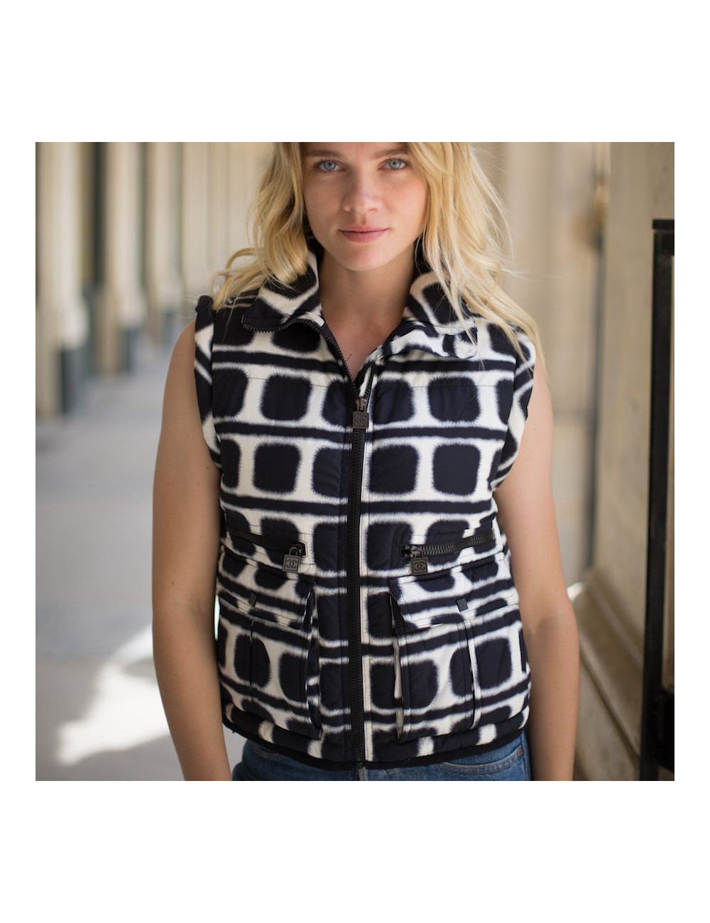 Doudoune  CHANEL T 38 toile parachute 