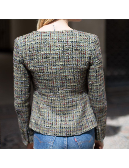 Chanel green tweed jacket, size 34FR