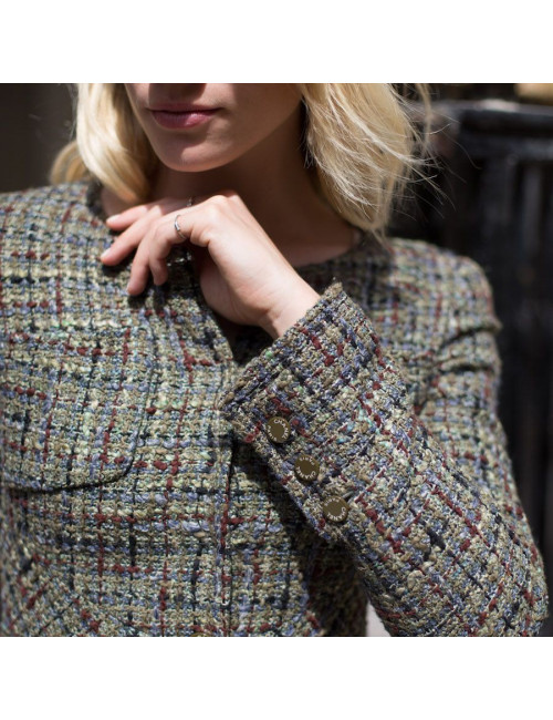 Veste CHANEL Printemps 2003 tweed vert 