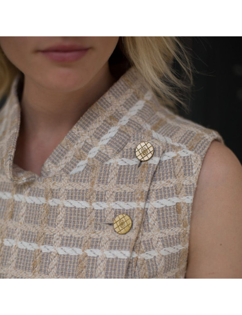 Veste T 36 CHANEL sans manches tweed beige