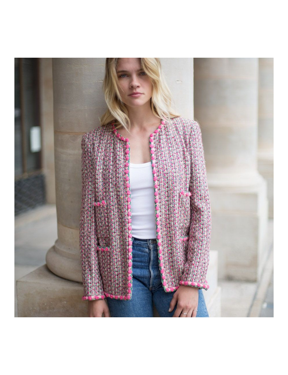 Veste CHANEL Tweed T 38 Vintage