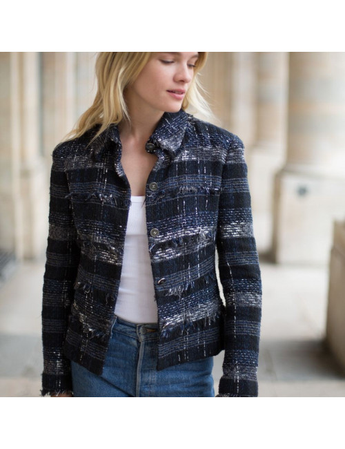 Chanel veste tweed T38 multicolore