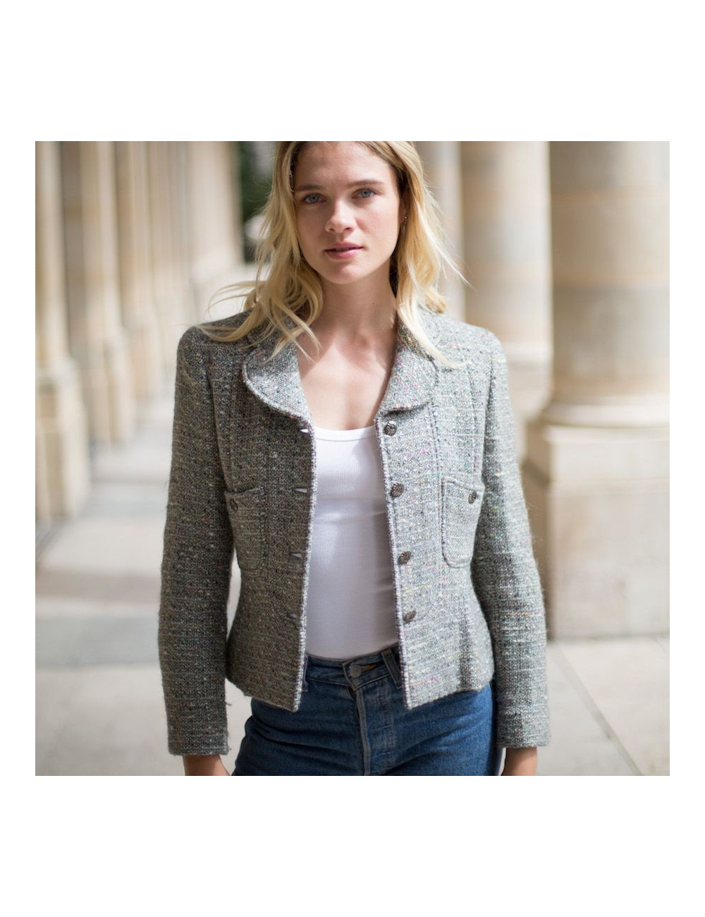 CHANEL veste T36 tweed