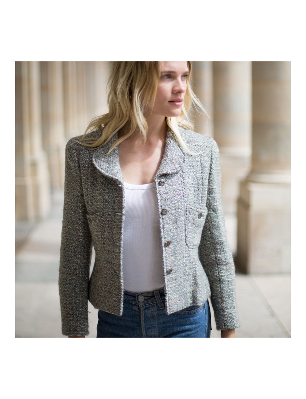 CHANEL veste T36 tweed