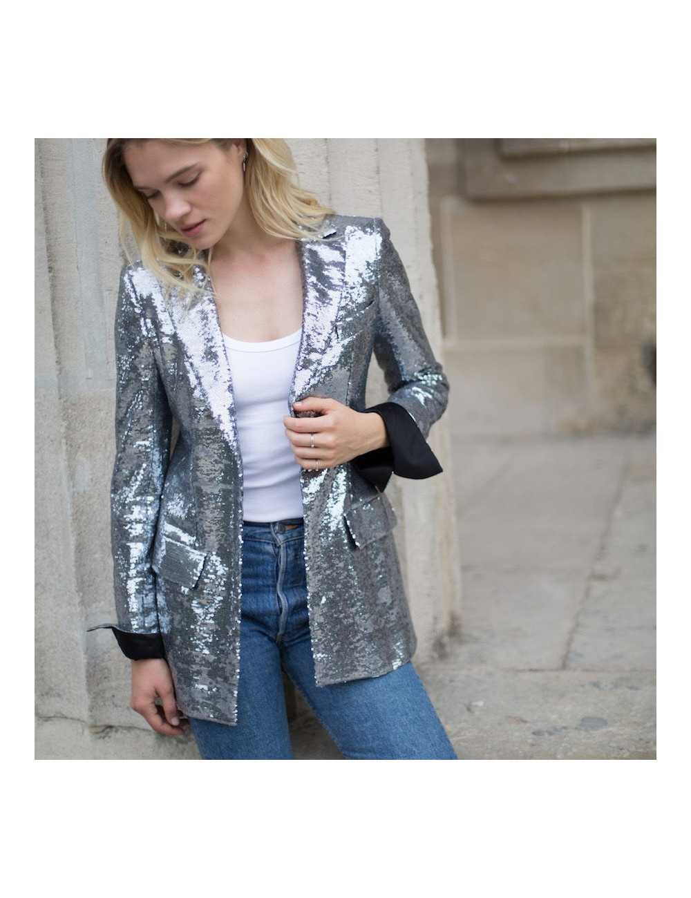 Veste paillettes CHANEL T38