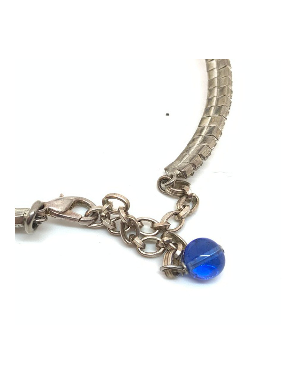 Collier ras de cou MARGUERITE DE VALOIS fleurette bleu saphir clair