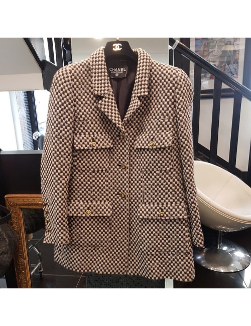 Veste pied de poule CHANEL T38