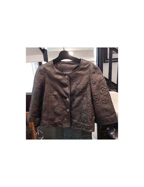 Veste en cuir CHANEL T38