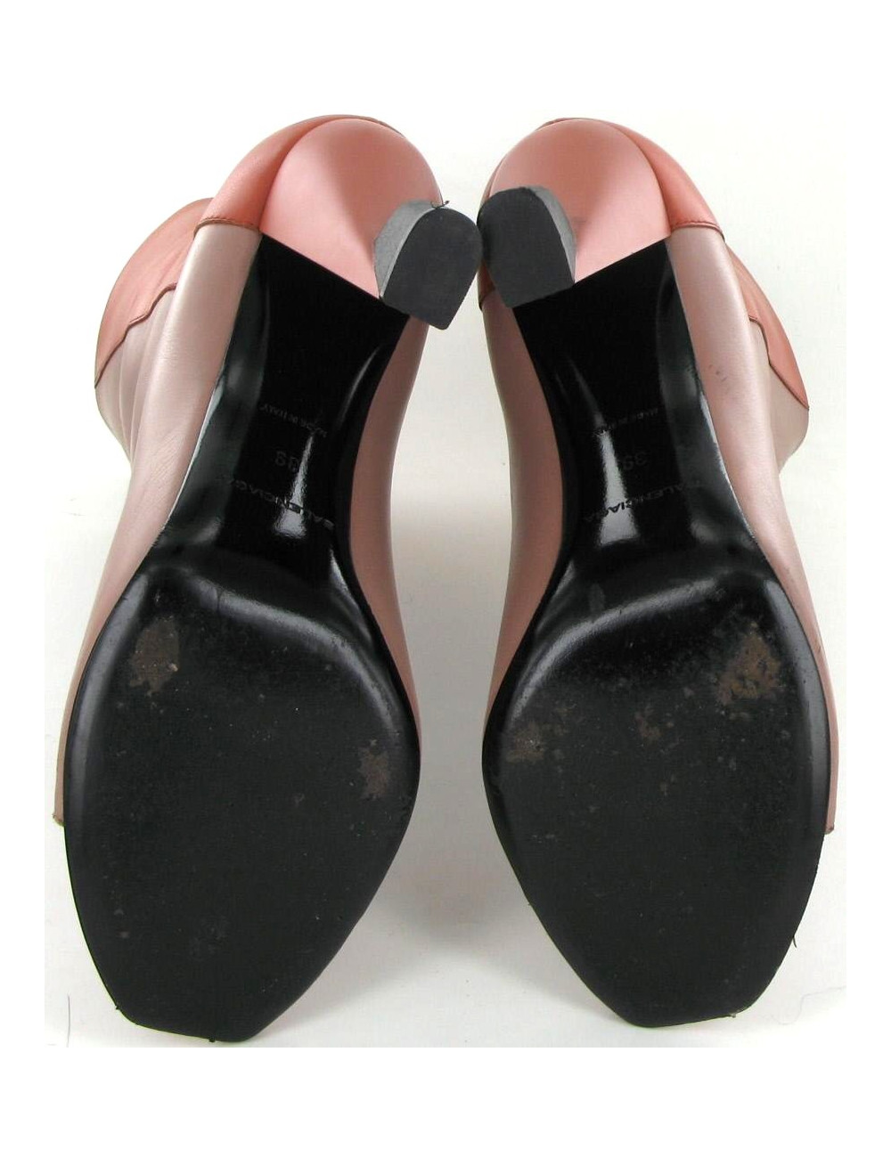 Bottines BALENCIAGA en cuir vieux rose et zip T 39