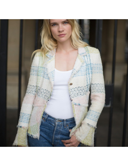 Veste T 38 CHANEL tweed multicolore