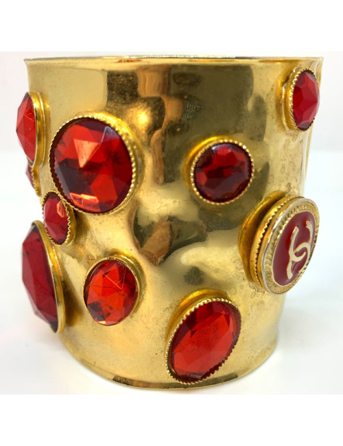 Manchette Chanel rouge et or