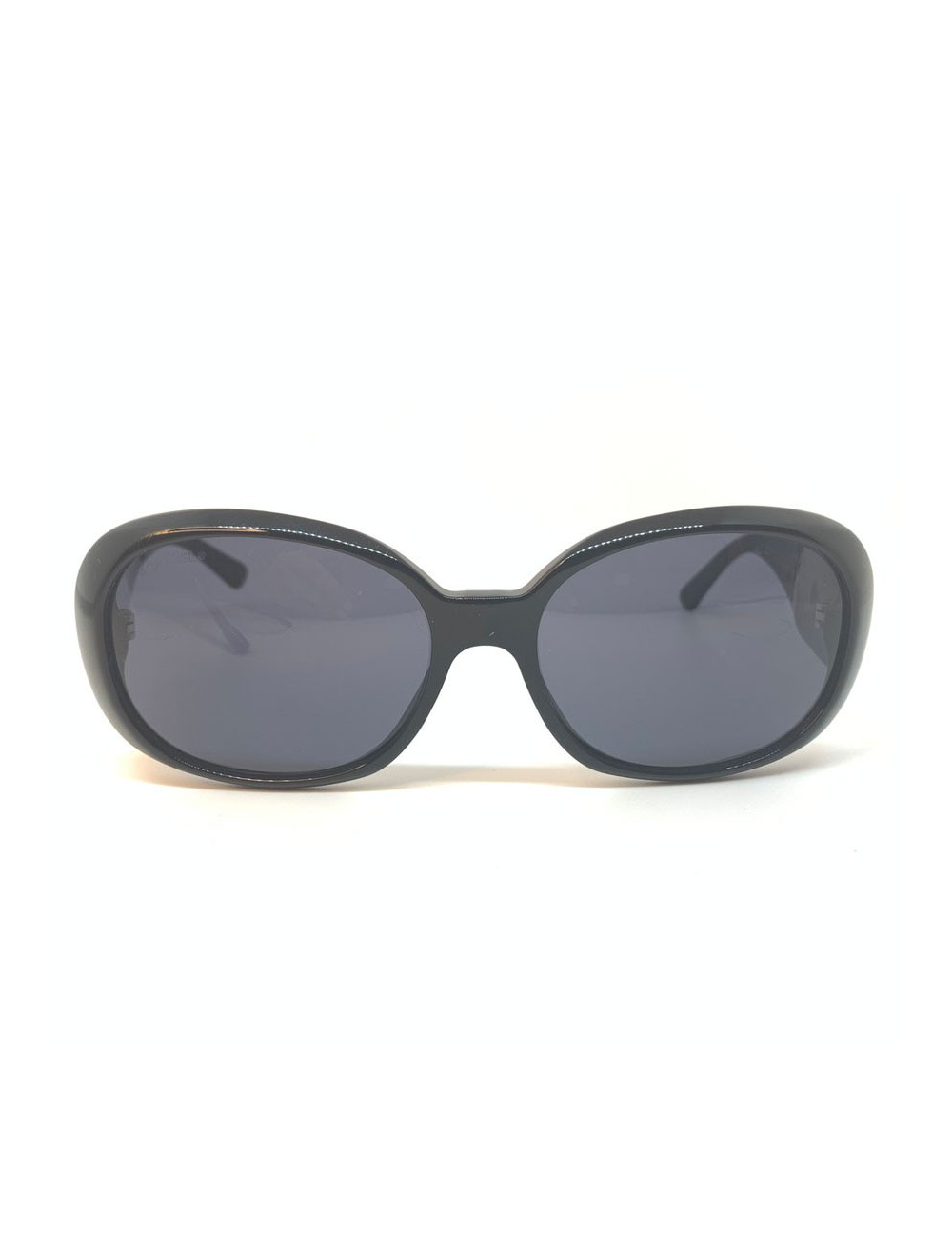 Lunettes de soleil CHANEL noires et camélia blanc