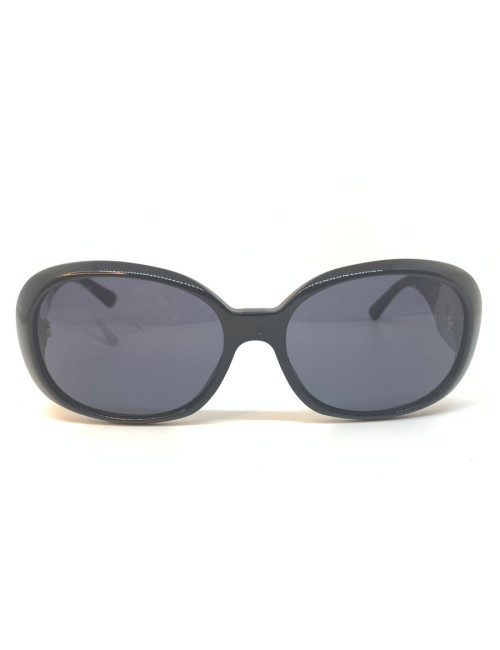 Lunettes de soleil CHANEL noires et camélia blanc