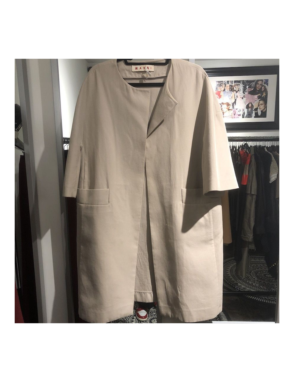 Manteau MARNI gris T44it en coton