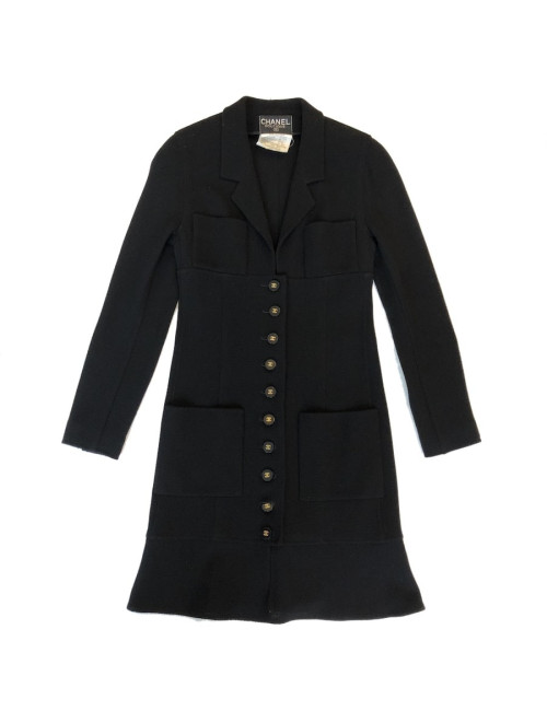 Veste longue Chanel noire