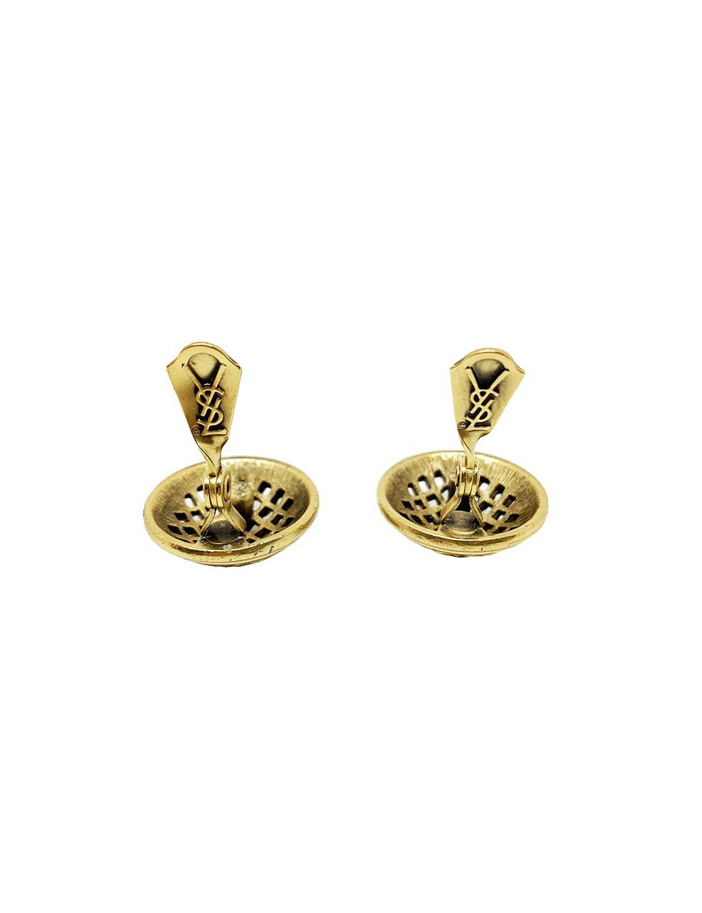 Boucles d'oreille clips SAINT LAURENT Vintage dorés