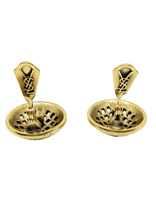 Boucles d'oreille clips SAINT LAURENT Vintage dorés