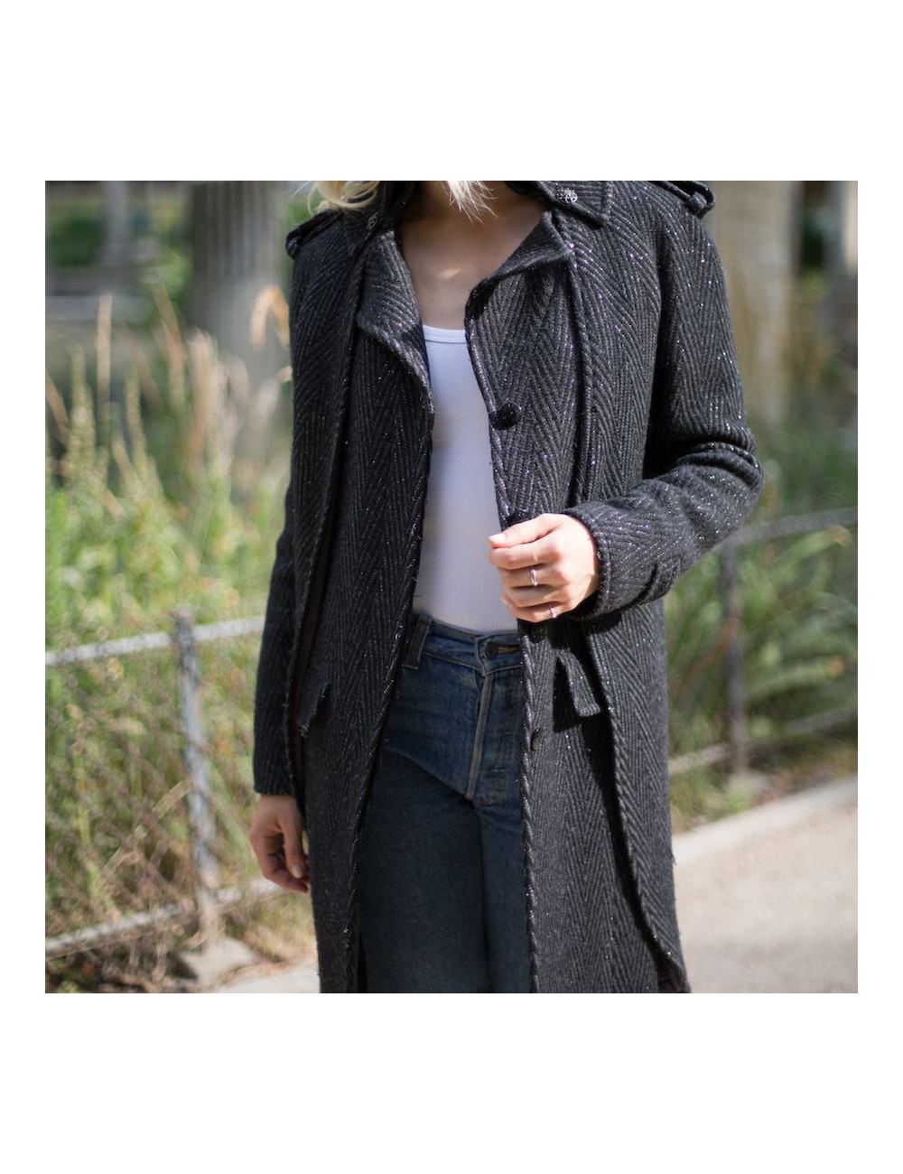 CHANEL Paris-Moscow Cape-coat  in grey wool 