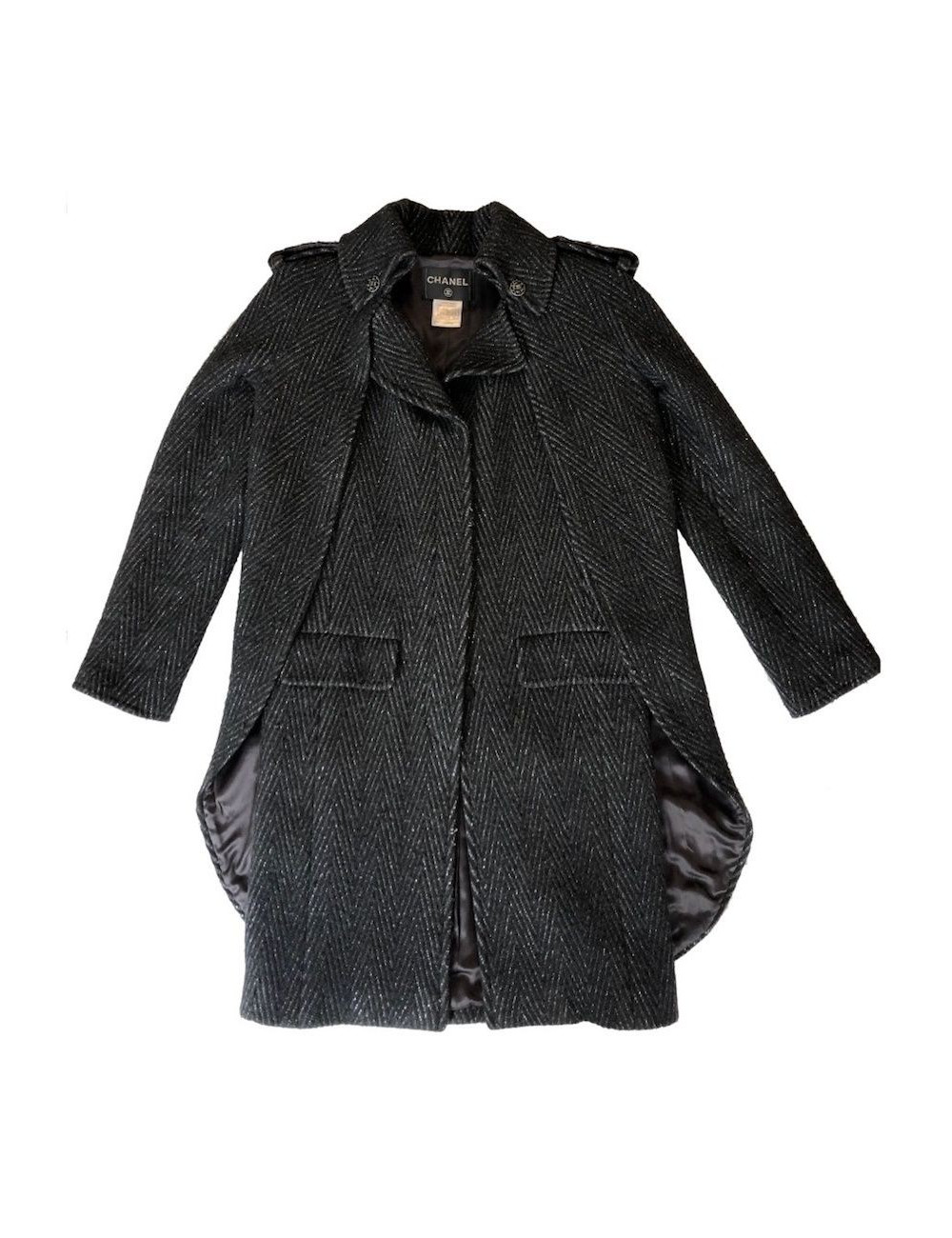 CHANEL Paris-Moscow Cape-coat  in grey wool 