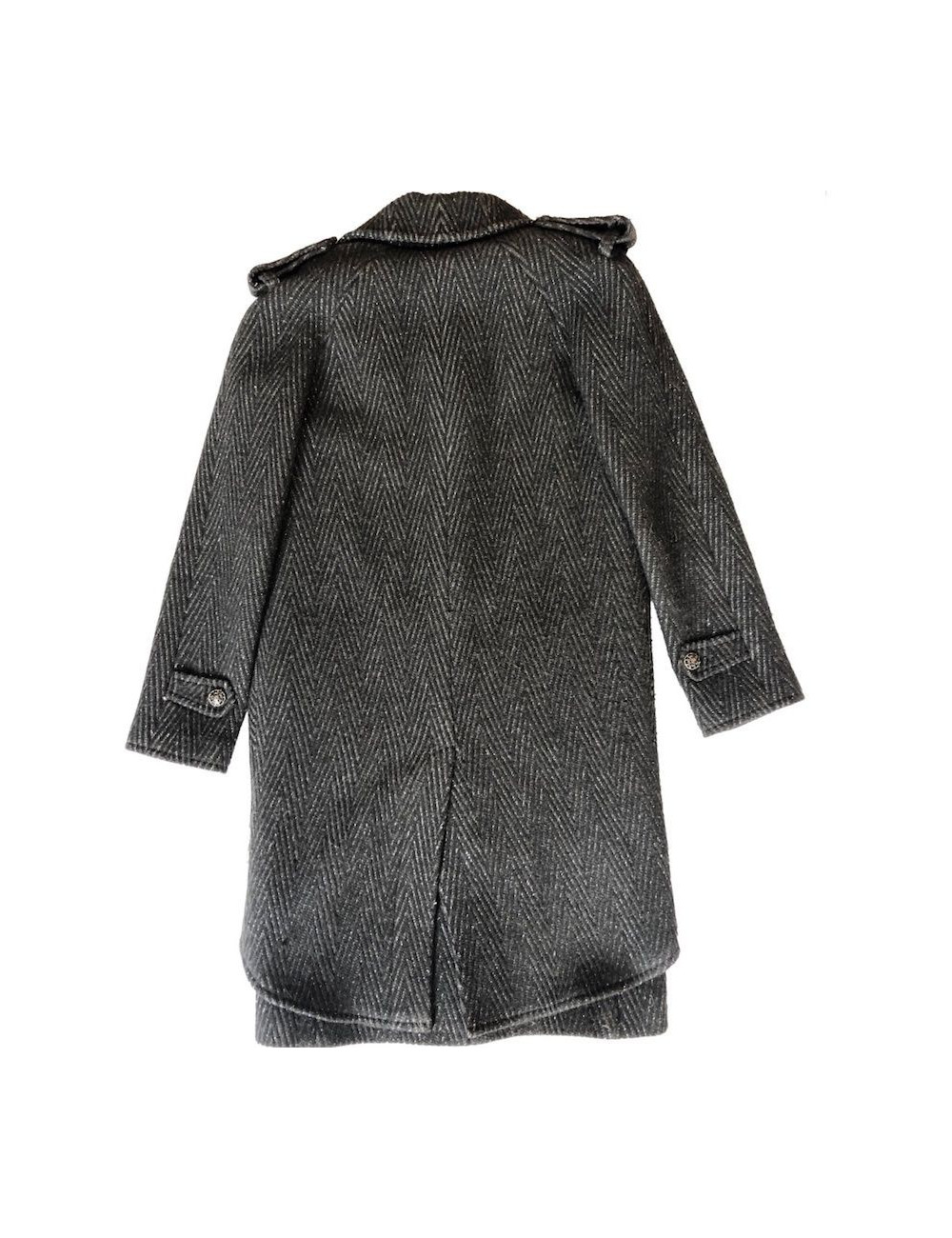 CHANEL Paris-Moscow Cape-coat  in grey wool 