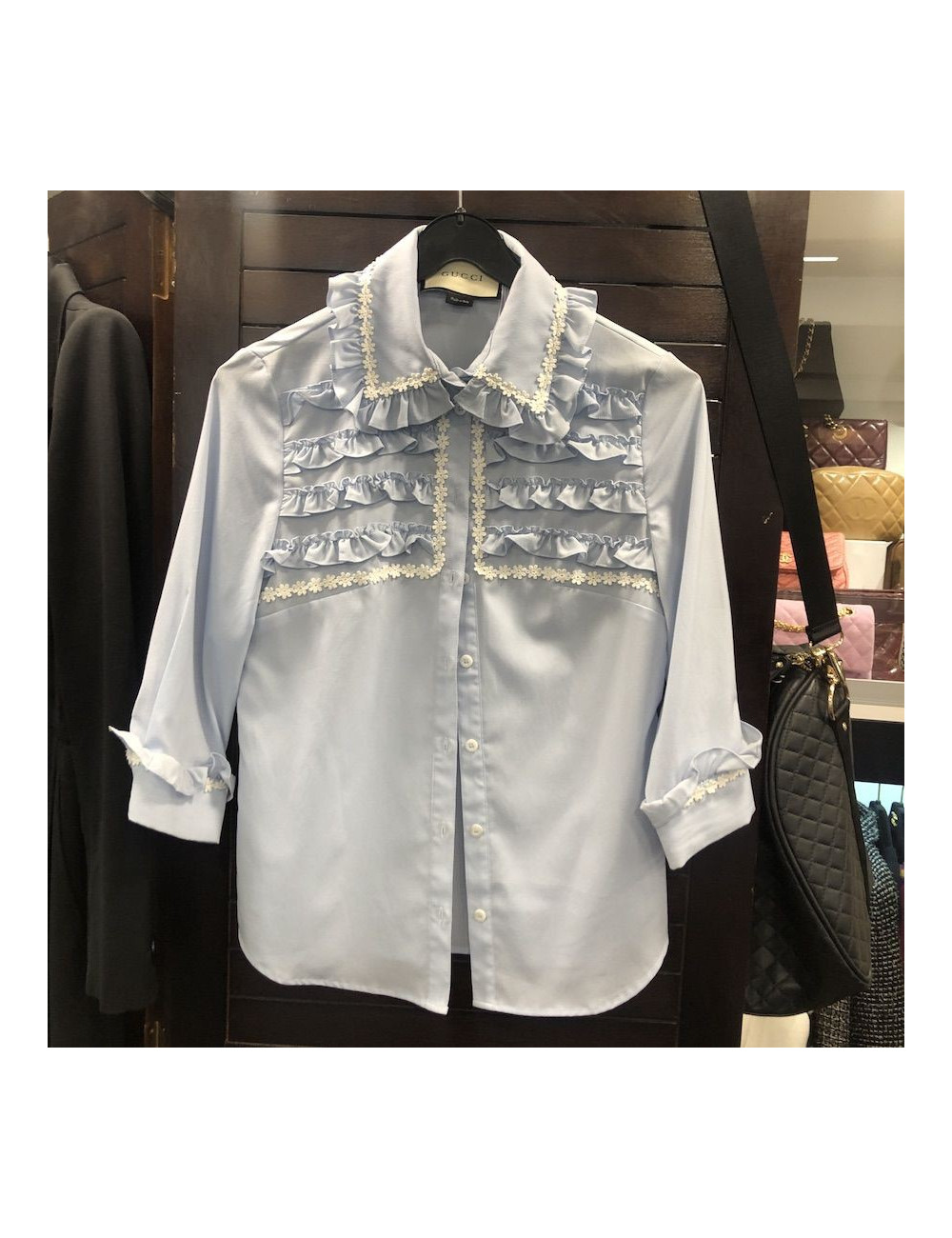 Blouse  T.S GUCCI bleu ciel 